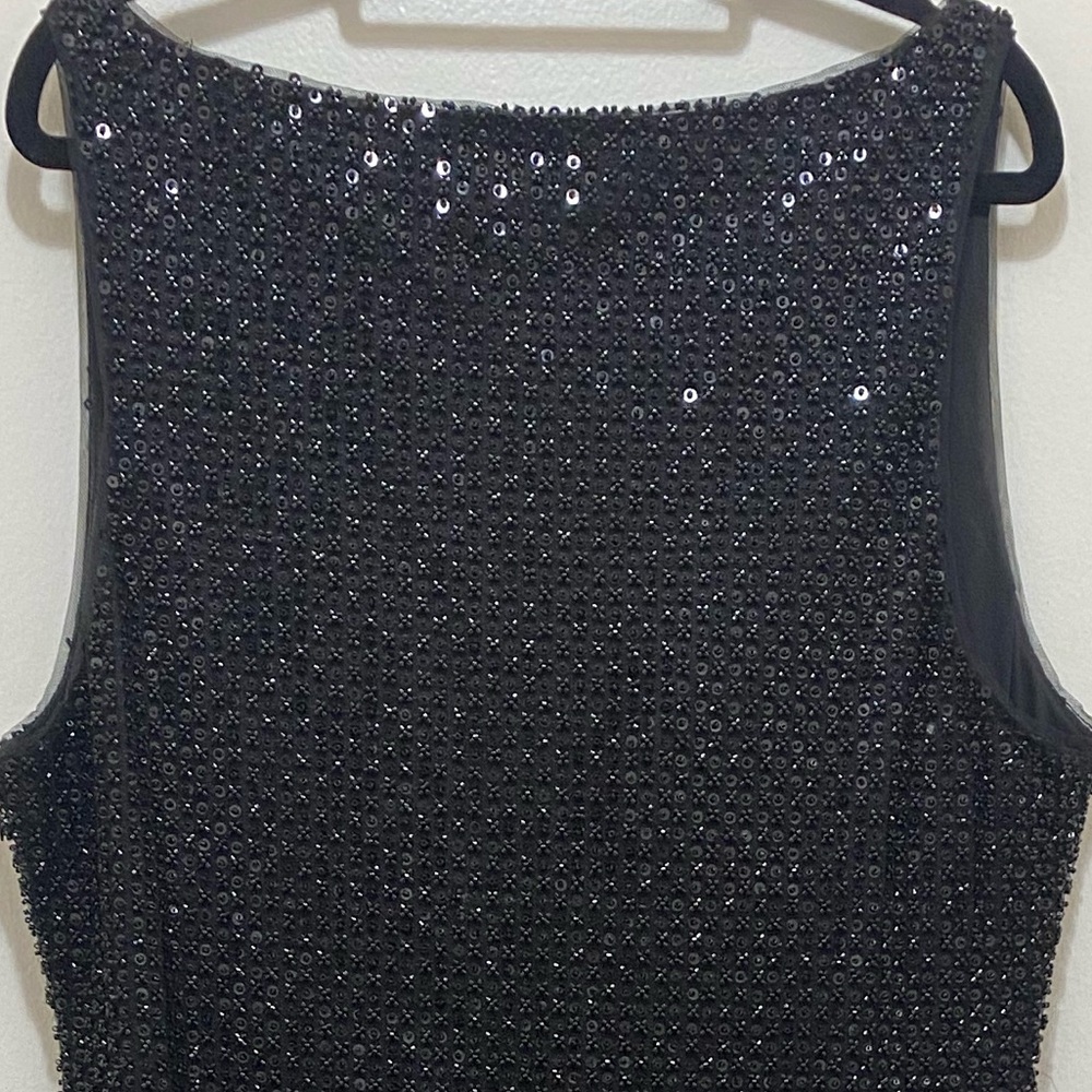NWOT Donna Karan New York Navy Blue Embellished, Beaded Maxi Dress Size 14. - Picture 8 of 11